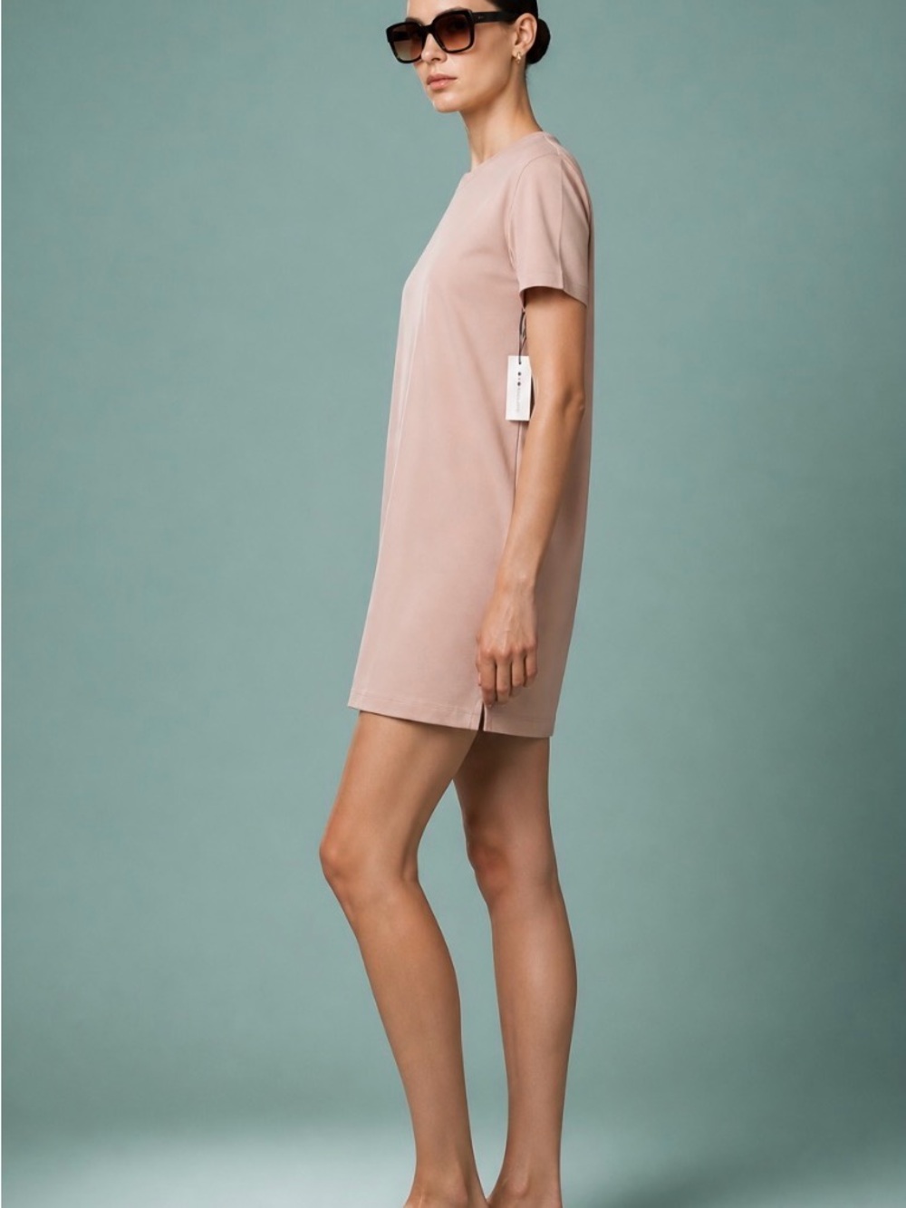 Three Dots Blush Pink Mini Shift Dress